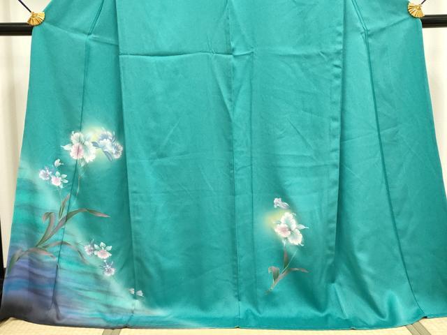 平和屋着物▽訪問着 単衣 草花文 暈し染め 金彩 やまと誂製 ロング丈 正絹 逸品 DABF5787du