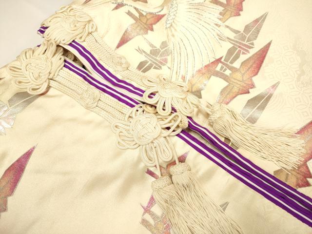 平和屋本店●色打掛 お引きずり 和装 婚礼 結婚式 花嫁 神社挙式 総刺繍 飛鶴花車文 折り鶴 銀彩 ラインストーン 十二単風 逸品 DABF5819du