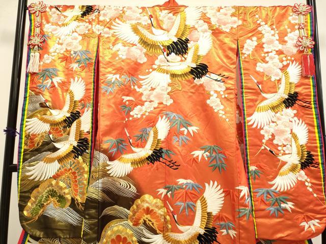 平和屋本店●色打掛 お引きずり 和装 婚礼 結婚式 花嫁 神社挙式 駒刺繍 総刺繍 立波飛鶴文 松竹梅 金銀糸 十二単風 逸品 DABF5820du