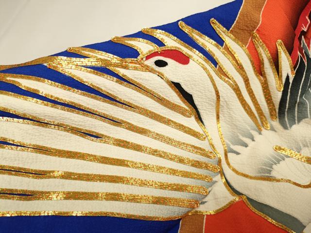 平和屋本店●色打掛 お引きずり 和装 婚礼 結婚式 花嫁 神社挙式 駒刺繍 絵巻御所車飛鶴花文 逸品 DABF5821du