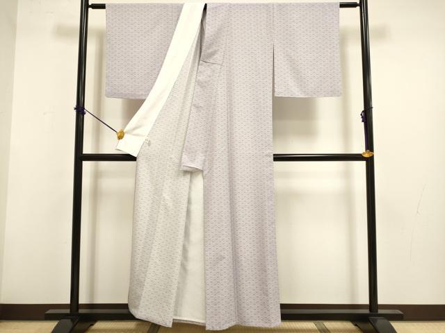 平和屋着物▽小紋 単衣 花菱文 兎 洗える着物 DABF5822du