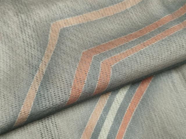 平和屋着物▽道行コート スリーシーズン 春夏秋 塵除け 無双 紗袷 紗×絽 変わり縞 ロング丈 正絹 逸品 DABF5827du