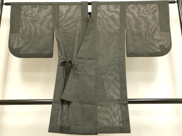 平和屋着物▽道中着 スリーシーズン 春夏秋 塵除け 芝草文 ロング丈 正絹 逸品 DABF5832du