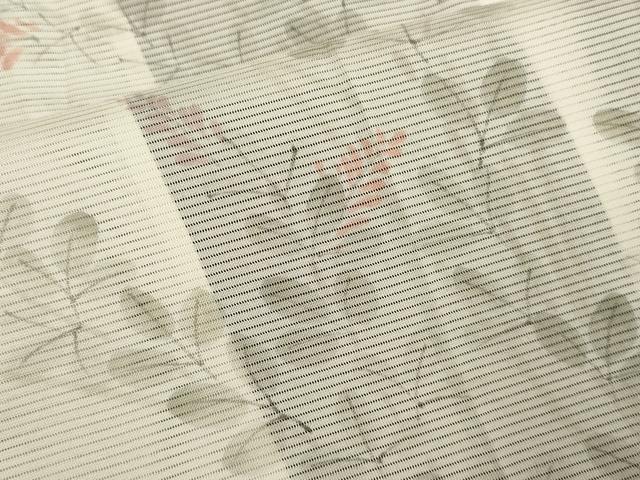 平和屋着物▽道行コート スリーシーズン 春夏秋 塵除け 無双 紗袷 紗×絽 手描き 草花文 正絹 逸品 未使用 DABF5833du
