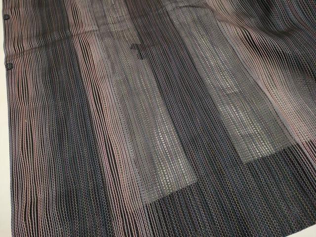 平和屋着物▽道行コート スリーシーズン 春夏秋 塵除け よろけ縞 ロング丈 正絹 逸品 未使用 DABF5834du