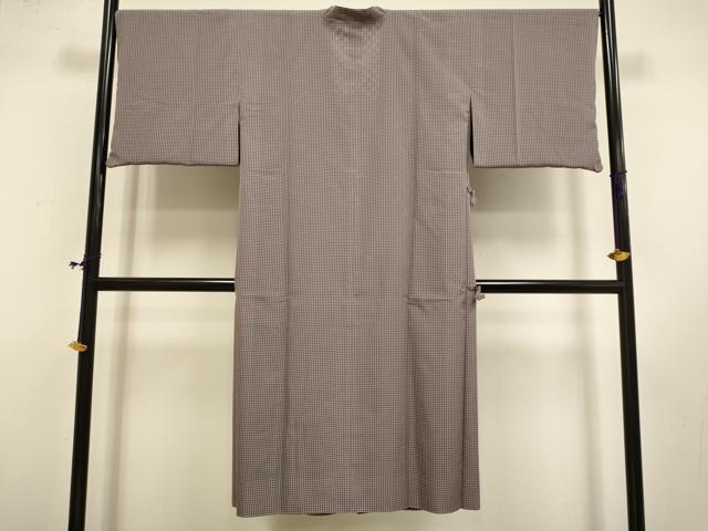 平和屋着物▽道行コート スリーシーズン 春夏秋 塵除け リバーシブル 無双 紗袷 紗×紗 格子 ロング丈 正絹 逸品 DABF5837du