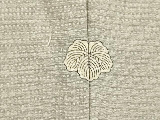 平和屋着物▽上質な色無地 単衣 作家物 草木染 横段地紋 茶鼠色 正絹 逸品 未使用 DABF5842du