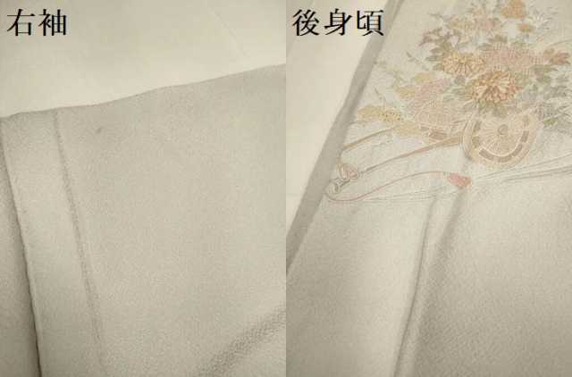 平和屋着物▽中国三大刺繍 スワトウ刺繍 汕頭刺繍 総刺繍 訪問着 単衣 花車文 金糸 正絹 逸品 DABF5848du