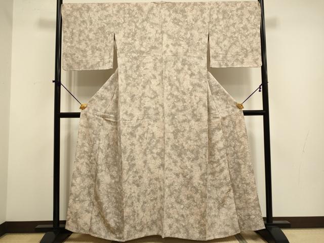 平和屋着物▽上質な小紋 単衣 霞文 正絹 逸品 DABF5900du