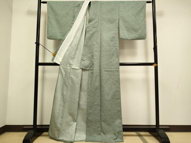 平和屋着物▽小紋 単衣 鹿の子文様 洗える着物 DABF5913du