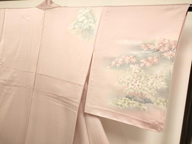 平和屋着物▽訪問着 単衣 作家物 流水樹林花文 暈し染め 正絹 逸品 未使用 DABF5917du