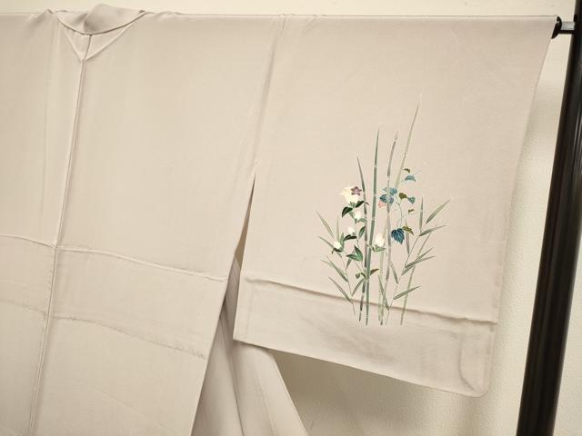 平和屋着物▽訪問着 単衣 友禅 流水花文 正絹 逸品 DABF5924du