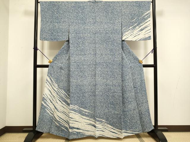 平和屋着物▽訪問着 単衣 霞文 たたき染め 正絹 逸品 DABF5928du