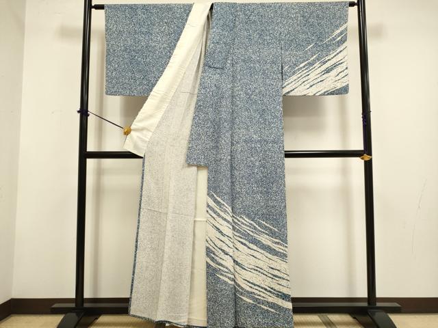 平和屋着物▽訪問着 単衣 霞文 たたき染め 正絹 逸品 DABF5928du