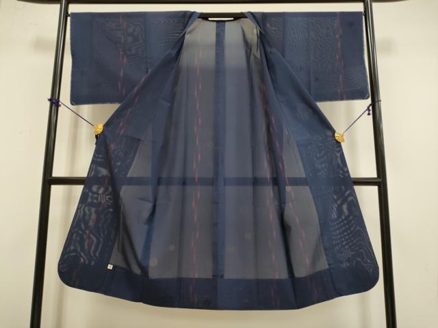 平和屋着物▽道行コート スリーシーズン 春夏秋 塵除け 変わり間道 ロング丈 正絹 逸品 DABF5937du