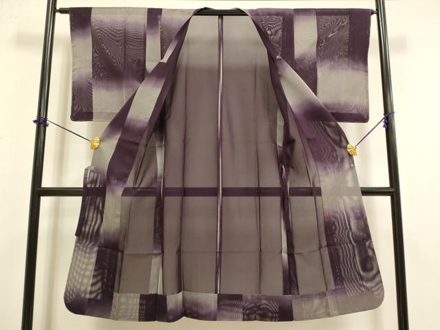 平和屋着物▽道行コート スリーシーズン 春夏秋 塵除け 変わり市松文様 ロング丈 正絹 逸品 未使用 DABF5939du