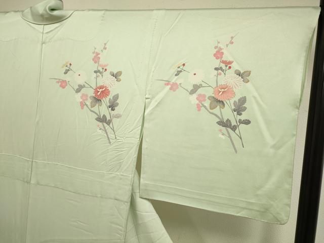 平和屋着物▽訪問着 単衣 枝花文 暈し染め 金彩 正絹 逸品 DABF5941du