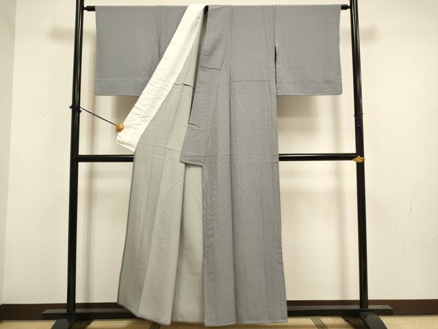 平和屋着物▽江戸小紋 単衣 万筋 鉄藍色×白花色 正絹 逸品 DABF5943du