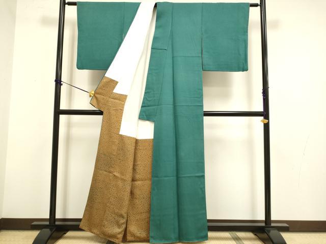 平和屋着物▼上質な色無地 虫襖色 正絹 逸品 DABF5971du