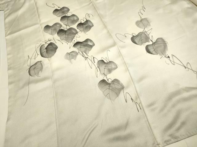 平和屋着物▼訪問着 作家物 手描き 蔦の葉文 暈し染め 正絹 逸品 DABF5975du