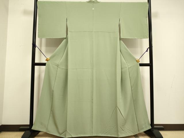 平和屋着物●上質な色無地 鶸茶色 正絹 逸品 未使用 DABF5989du