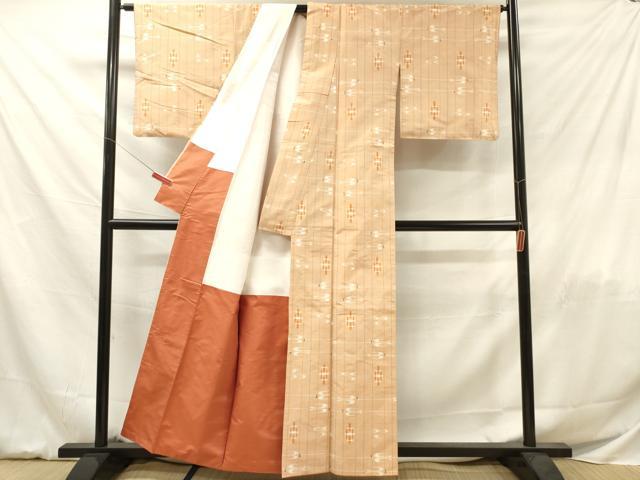 平和屋着物■上質な紬 琉球絣文様 正絹 逸品 DABF6021zy