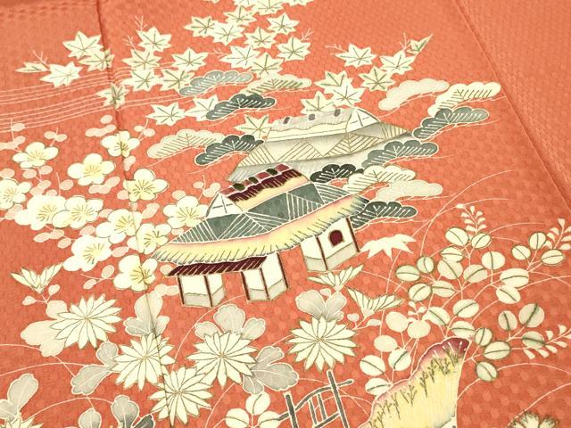 平和屋着物■訪問着 刺繍 風景文 金糸 正絹 逸品 DABF6024zy