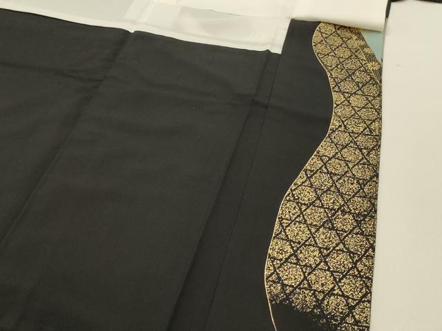 平和屋着物■豪華黒留袖 飛鶴松文 金彩 正絹 逸品 DABF6037zy