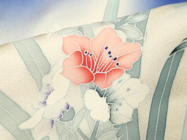 平和屋着物■訪問着 草花文 暈し染め やまと謹製 正絹 逸品 DABF6044zy