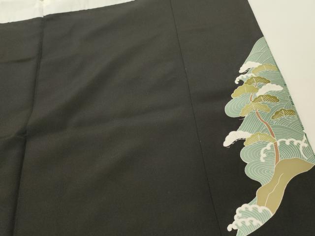 平和屋着物■豪華黒留袖 駒刺繍 立波松文 金彩 正絹 逸品 DABF6045zy