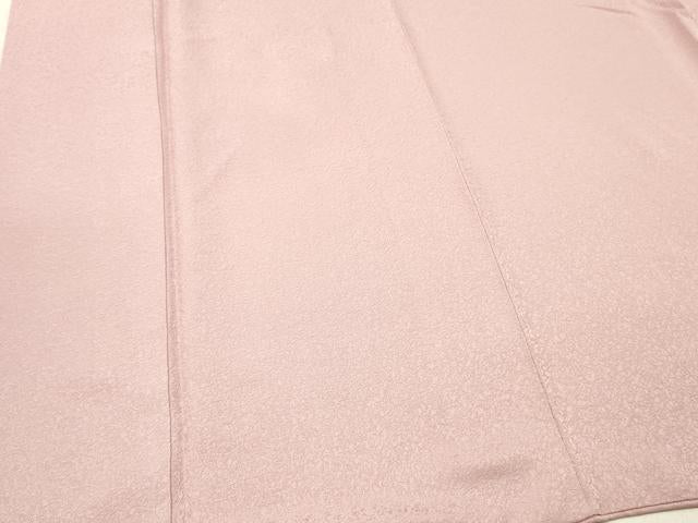 平和屋着物■上質な色無地 堅牢染 氷割れ地紋 水柿色 反端付き 正絹 逸品 DABF6047zy