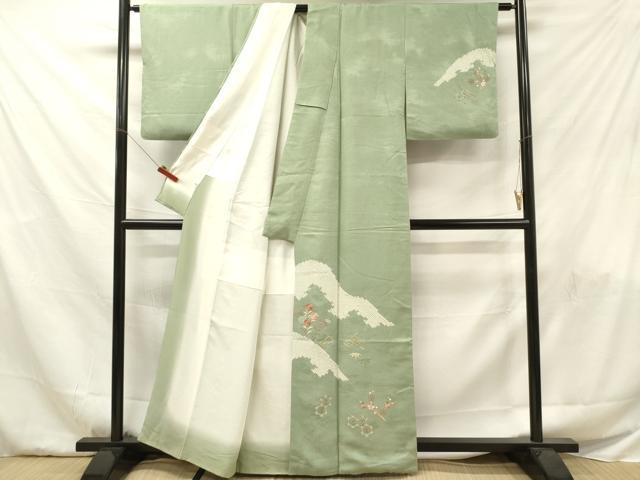 平和屋着物■中国三大刺繍 相良刺繍 訪問着 絞り 七宝草花文 大丸扱い 正絹 逸品 DABF6050zy