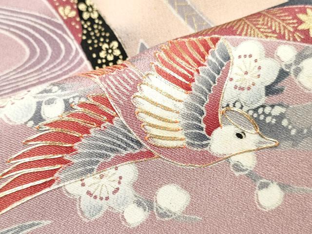 平和屋着物■豪華黒留袖 駒刺繍 人物鳳凰花文 金彩 正絹 逸品 DABF6055zy