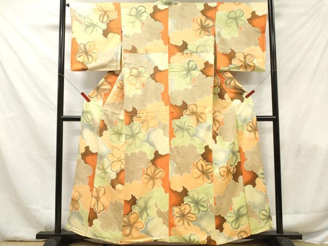 平和屋着物■上質な小紋 地紋起こし 舞花文 暈し染め 正絹 逸品 DABF6057zy