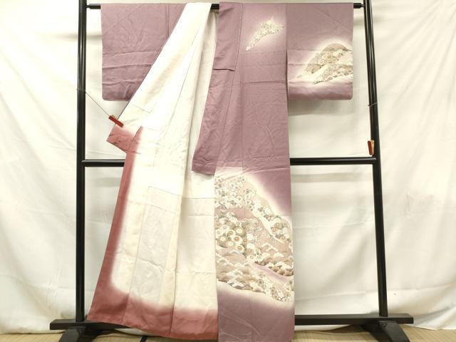 平和屋着物■訪問着 草花文 暈し染め 金彩 正絹 逸品 DABF6065zy