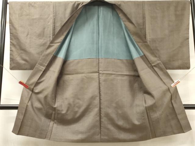 平和屋着物■男性 紬 アンサンブル 格子 正絹 逸品 DABF6071zy