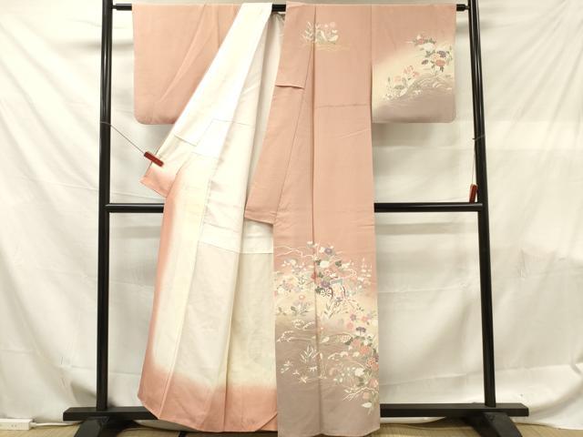 平和屋着物■訪問着 御所車花文 暈し染め 金銀彩 正絹 逸品 DABF6088zy