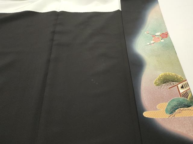平和屋着物■豪華黒留袖 作家物 駒刺繍 鴛鴦草花 暈し染め 金銀彩 正絹 逸品 DABF6093zy