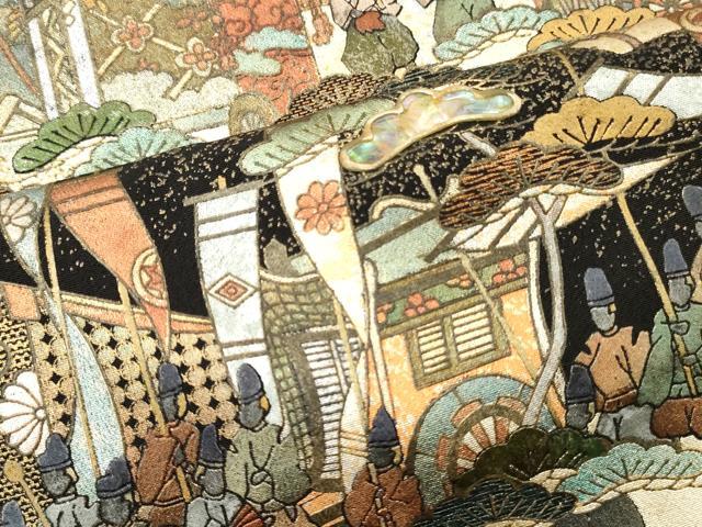 平和屋着物■豪華黒留袖 作家物 古都絵巻 金銀彩 正絹 逸品 DABF6097zy