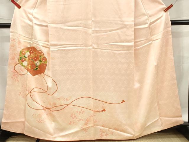 平和屋着物■訪問着 駒刺繍 文箱草花文 暈し染め 金彩 正絹 逸品 DABF6099zy