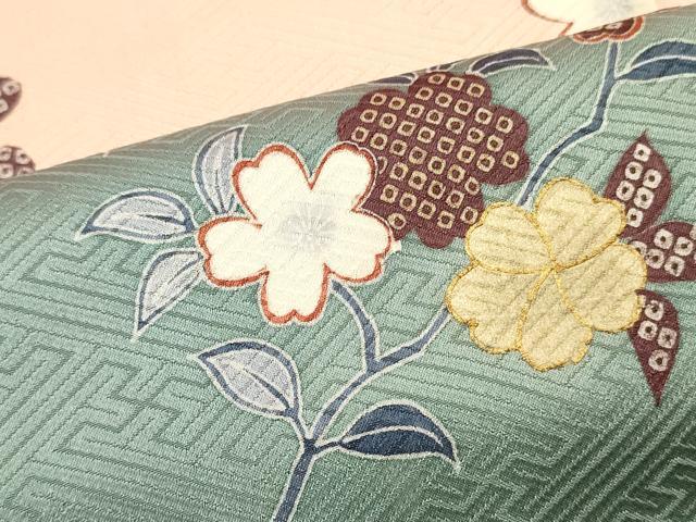 平和屋着物■訪問着 枝桜文 暈し染め 金彩 正絹 逸品 DABF6105zy