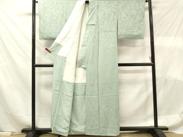 平和屋着物■上質な色無地 霞地紋 白藍色 正絹 逸品 DABF6114zy