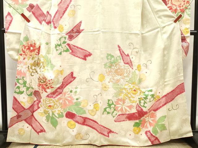 平和屋着物■豪華振袖 刺繍 草花文 金銀彩 正絹 逸品 DABF6118zy
