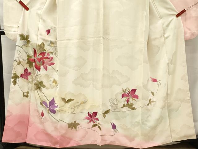 平和屋着物■豪華振袖 刺繍 草花文 暈し染め 金銀糸 正絹 逸品 DABF6120zy