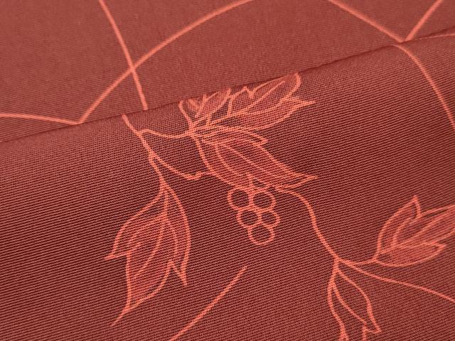 平和屋着物▼羽織・コート 反物 羽尺 葡萄蔦の葉文 逸品 未使用 DABF6325zy