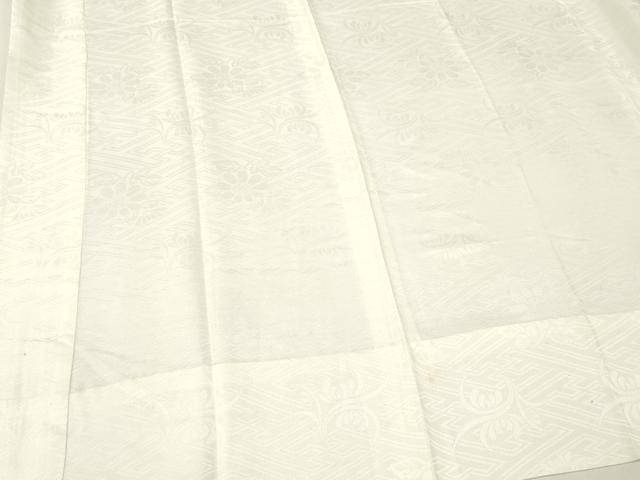 平和屋着物■長襦袢 無双仕立て 舞花地紋 生成り色 正絹 逸品 DABF6441zy