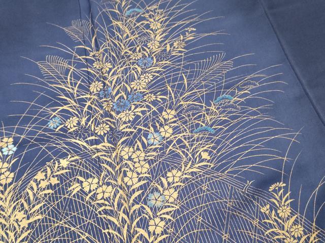 平和屋着物■訪問着 刺繍 草花松文 暈し染め 金彩 正絹 逸品 未使用 DABF6444zy