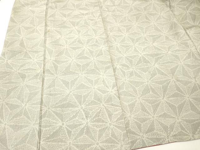 平和屋着物■上質な紬 麻の葉紋様 正絹 逸品 DABF6486zy