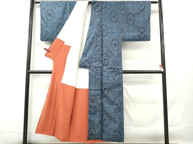 平和屋着物■本場村山大島紬 亀甲花文 正絹 逸品 DABF6487zy