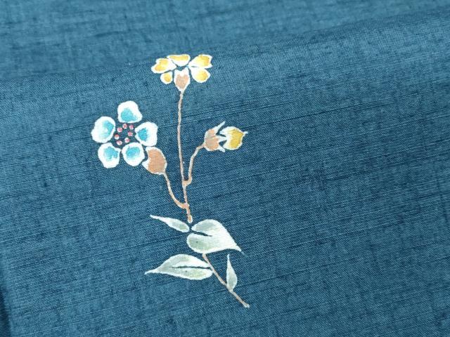 平和屋着物■上質な小紋 紬地 枝花文 正絹 逸品 DABF6488zy